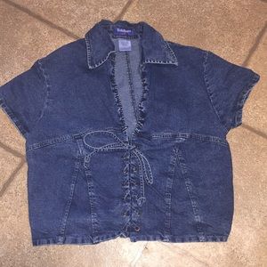 Copped denim top